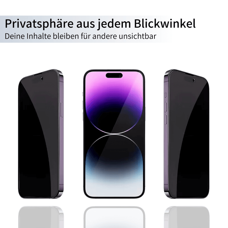 SecureScreen - blickdichtes Privacy-Panzerglas für iPhone-Display - langlebig & kratzfest