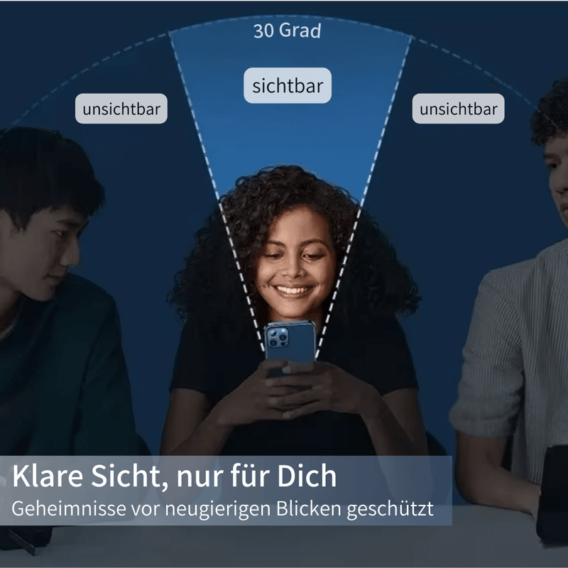 SecureScreen - blickdichtes Privacy-Panzerglas für iPhone-Display - langlebig & kratzfest