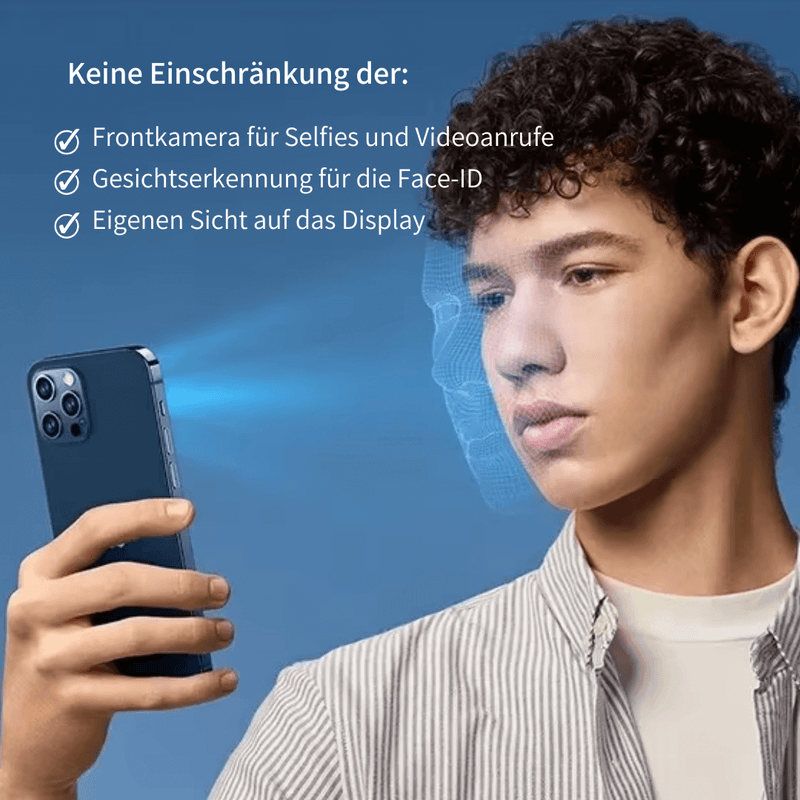 SecureScreen - blickdichtes Privacy-Panzerglas für iPhone-Display - langlebig & kratzfest